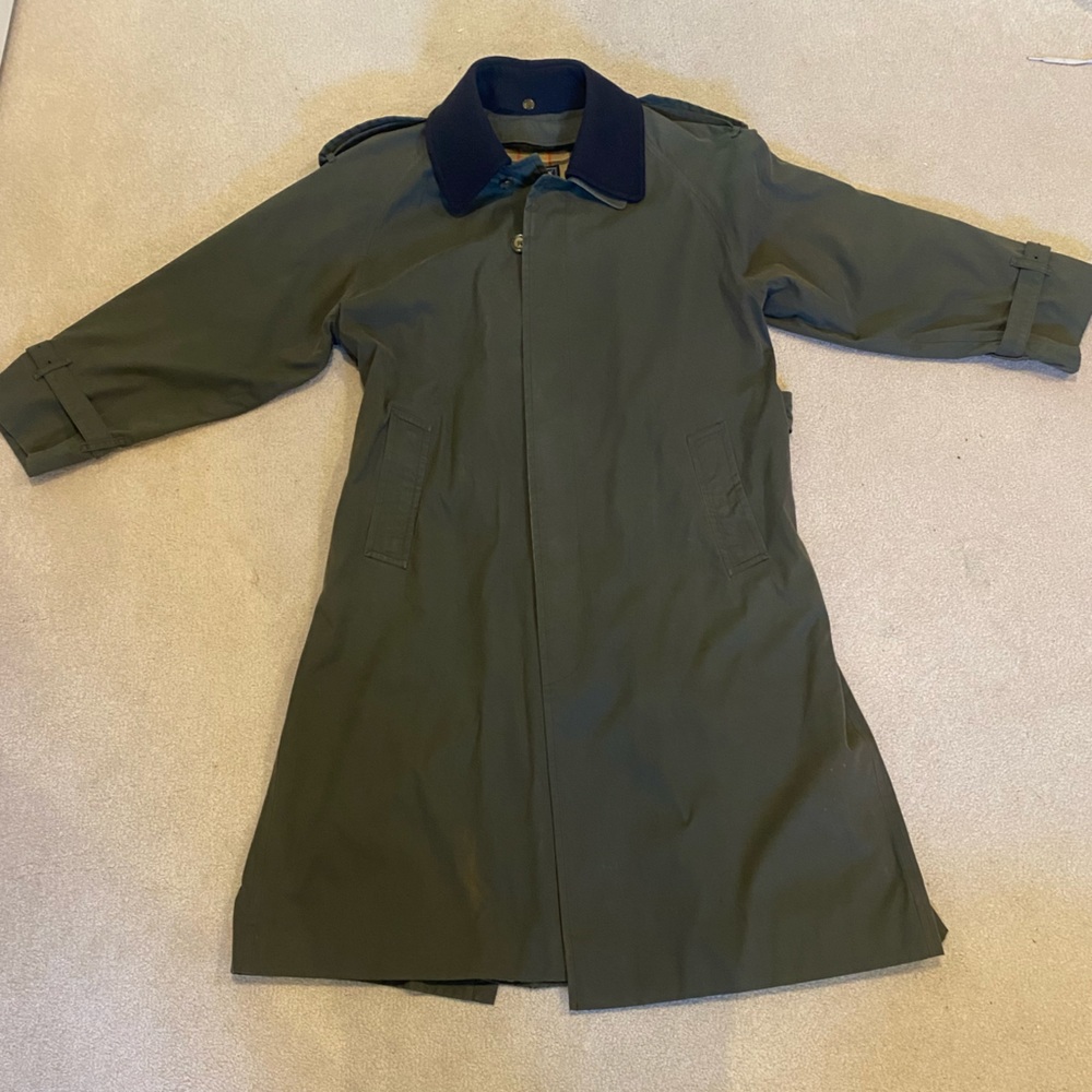 Olive Green Burberry Trench Coat
